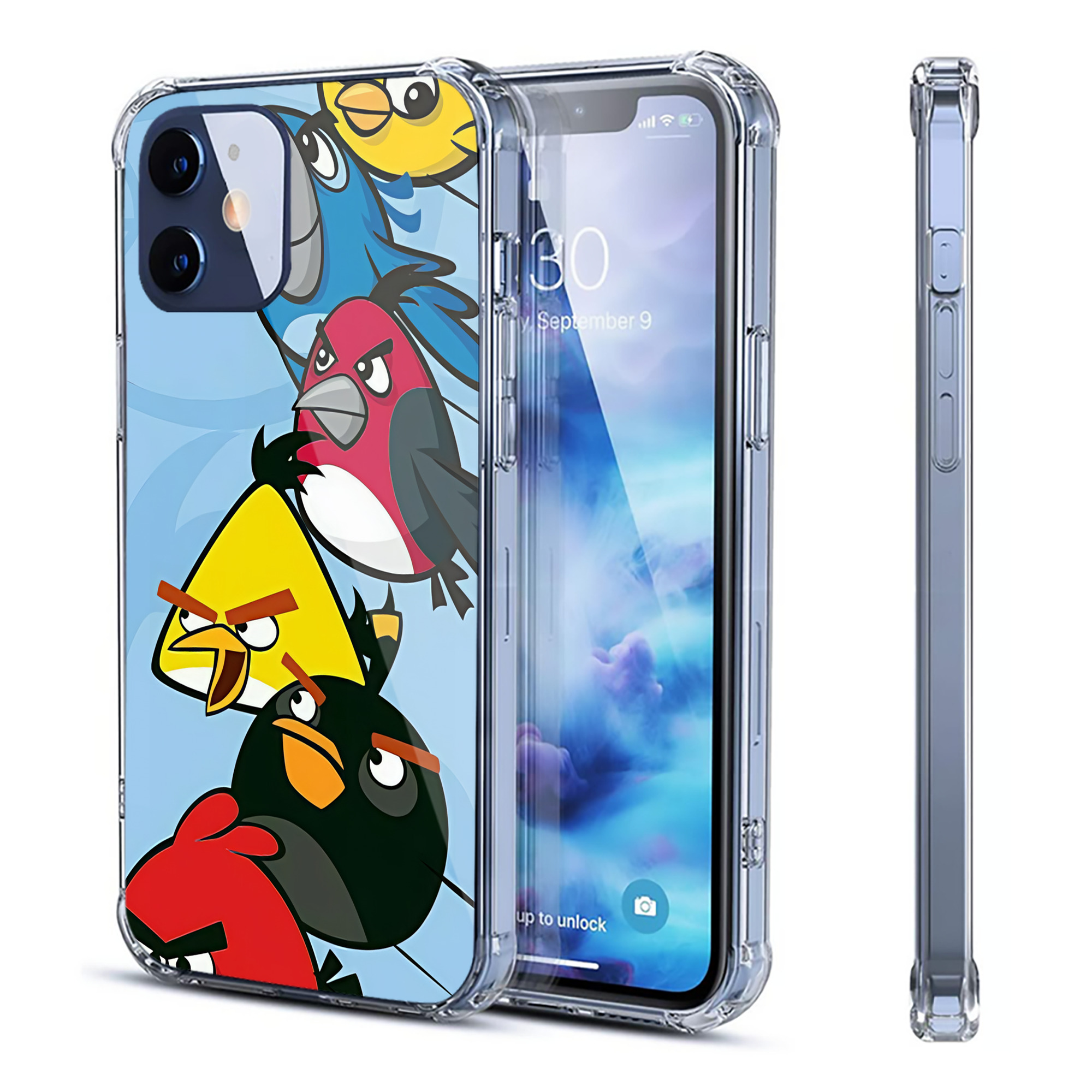 （画像用） Angry Birds アングリーバード 【iPhone 12シリーズ対応】透明スマホケース（クリアソフトケース）